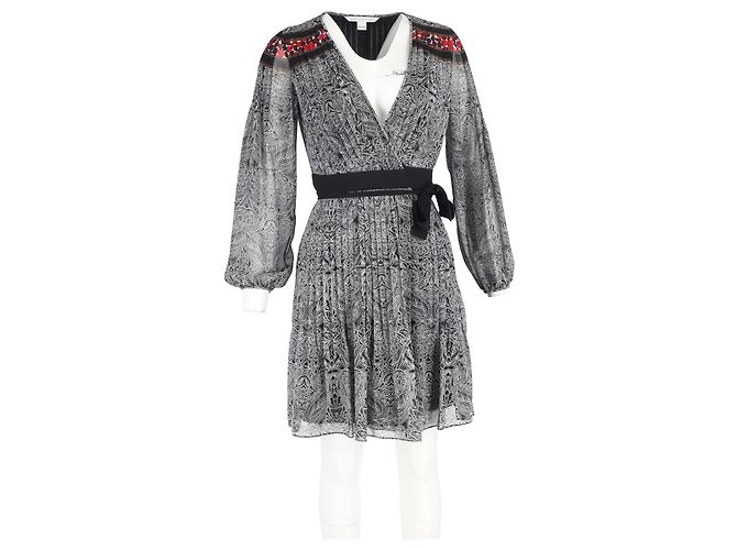 Abito avvolgente Bianka in seta multicolore di Diane von Furstenberg Nero - vista 10