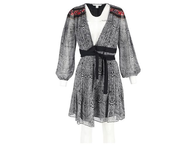Abito avvolgente Bianka in seta multicolore di Diane von Furstenberg Nero - vista 7