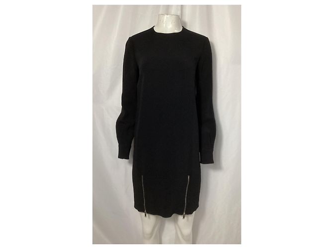 Stella Mc Cartney Abito a maniche lunghe con dettaglio zip Stella McCartney in rayon nero - vista 8