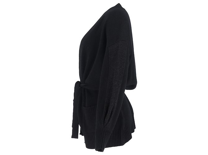 Schwarzer Wollcardigan mit Moncler-Logo - Ansicht 2