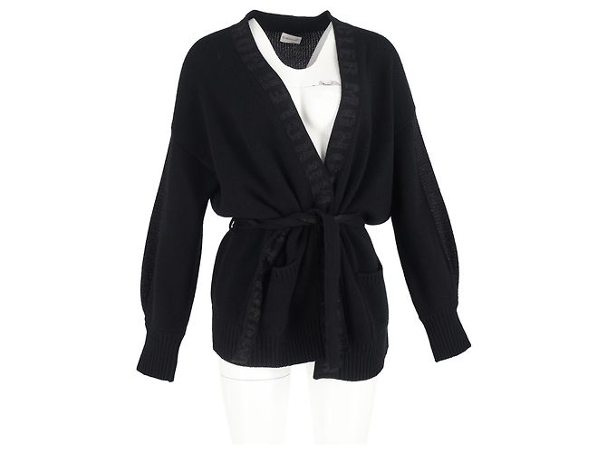 Schwarzer Wollcardigan mit Moncler-Logo - Ansicht 4