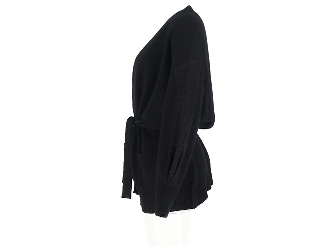 Schwarzer Wollcardigan mit Moncler-Logo - Ansicht 5