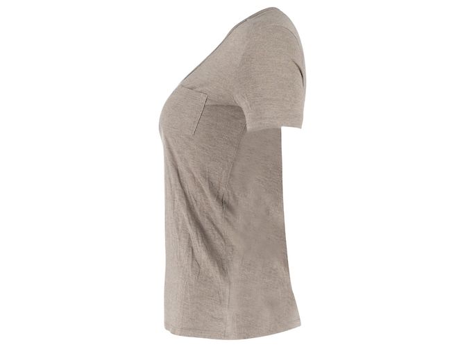 Camiseta de cuello redondo con bolsillo en algodón marrón de Alexander Wang Castaño Roja - vista 2