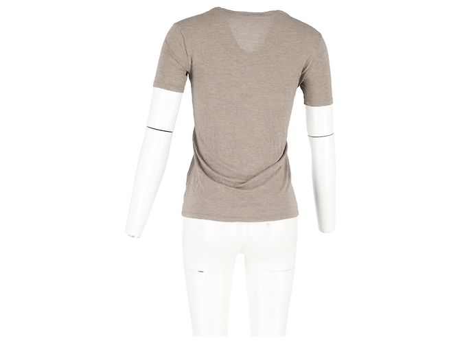 Camiseta de cuello redondo con bolsillo en algodón marrón de Alexander Wang Castaño Roja - vista 6