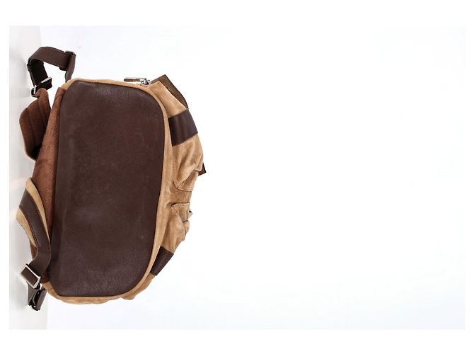 Zaino multi-tasche Brunello Cucinelli in suede marrone - vista 11
