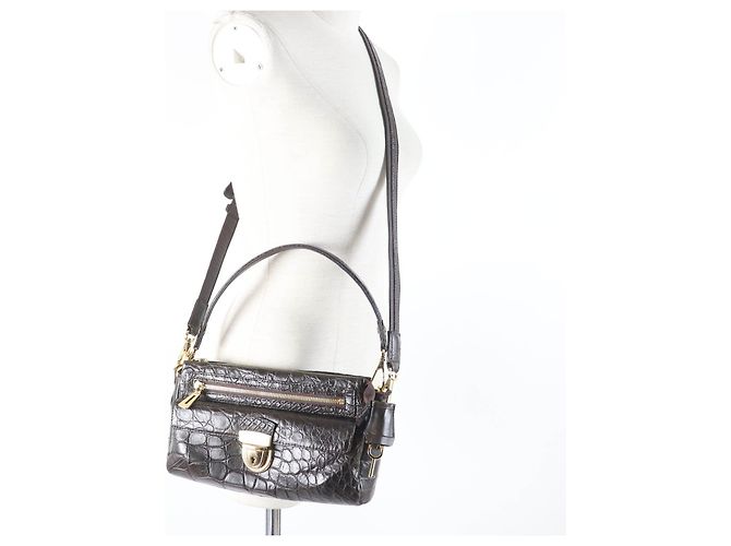Autre Marque Borsa a spalla 2WAY in pelle di coccodrillo Marrone - vista 10