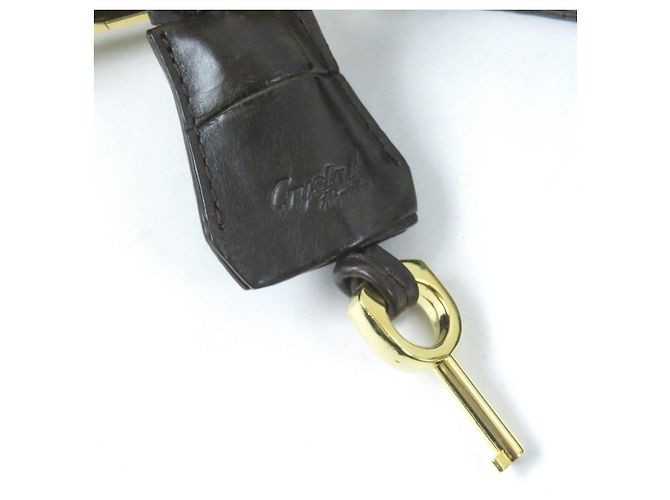 Autre Marque Borsa a spalla 2WAY in pelle di coccodrillo Marrone - vista 16