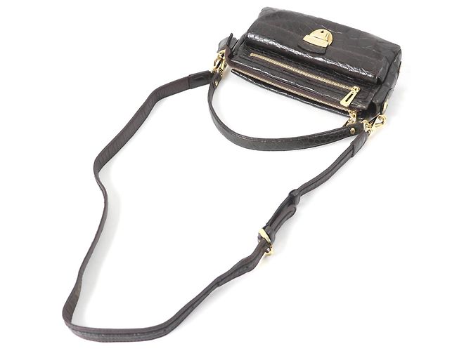 Autre Marque Borsa a spalla 2WAY in pelle di coccodrillo Marrone - vista 5