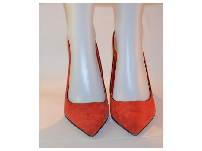 Décolleté Donna Karan in scamosciato rosso Taglia 37 - vista 2