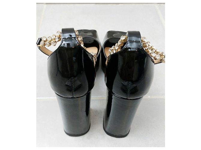 Décolleté Maje in vernice nera con strass Taglia 37 Nero - vista 4