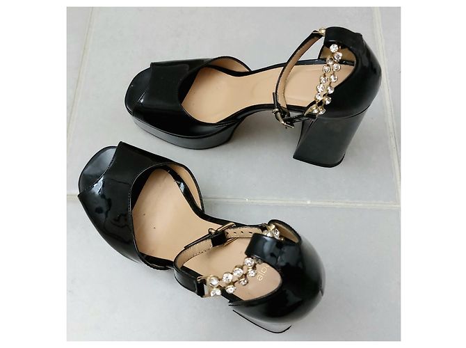 Décolleté Maje in vernice nera con strass Taglia 37 Nero - vista 5