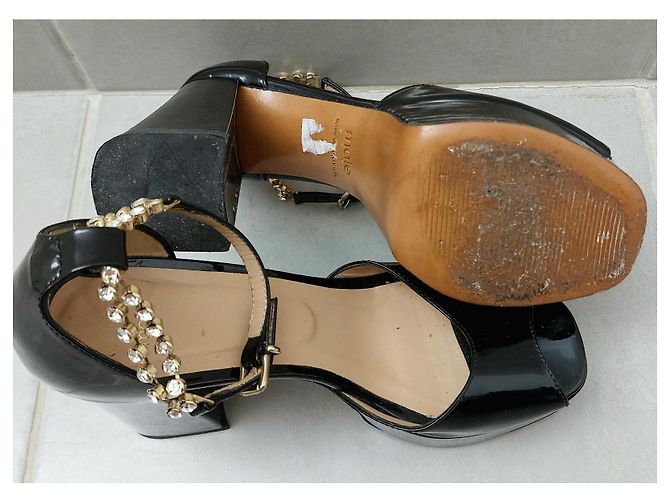 Décolleté Maje in vernice nera con strass Taglia 37 Nero - vista 6