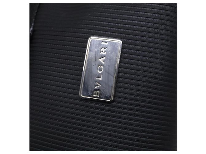 Bulgari Borsa Boston BVLGARI PVC Nero Argento Auth bs22064 - vista 17