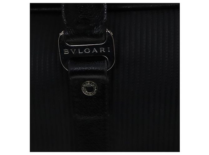 Bulgari Borsa Boston BVLGARI PVC Nero Argento Auth bs22064 - vista 18