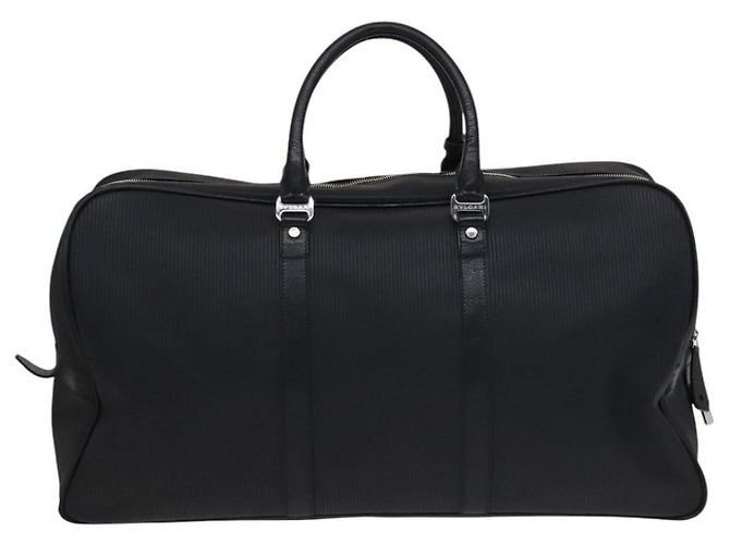 Bulgari Borsa Boston BVLGARI PVC Nero Argento Auth bs22064 - vista 2