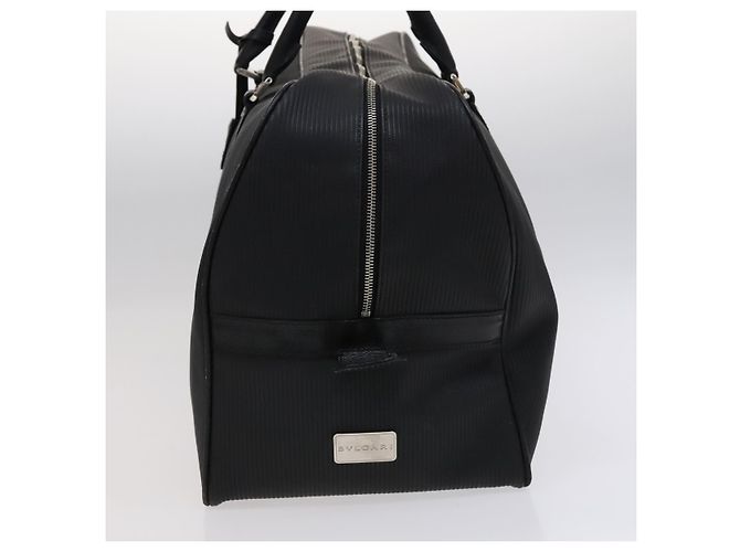 Bulgari Borsa Boston BVLGARI PVC Nero Argento Auth bs22064 - vista 3