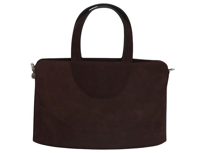 Bulgari Borsa a mano BVLGARI in suede 2 in 1 marrone argento autentica bs22466 - vista 13