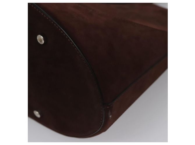 Bulgari Borsa a mano BVLGARI in suede 2 in 1 marrone argento autentica bs22466 - vista 15