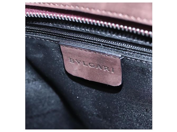 Bulgari Borsa a mano BVLGARI in suede 2 in 1 marrone argento autentica bs22466 - vista 18
