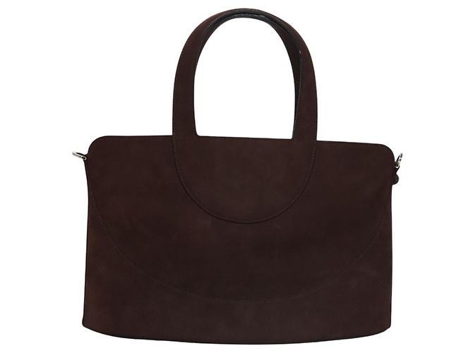 Bulgari Borsa a mano BVLGARI in suede 2 in 1 marrone argento autentica bs22466 - vista 2