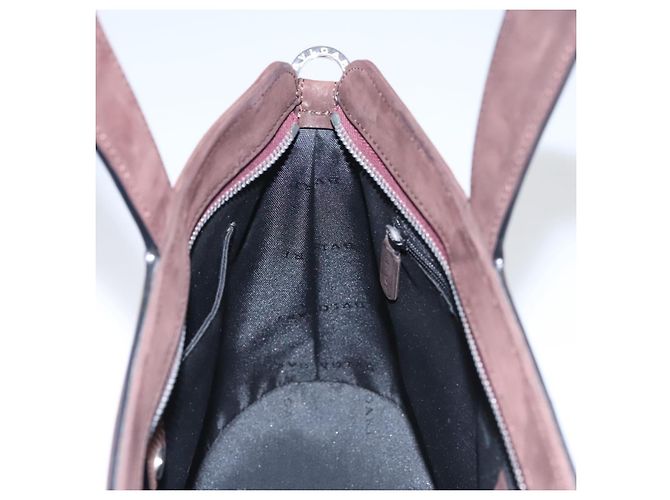 Bulgari Borsa a mano BVLGARI in suede 2 in 1 marrone argento autentica bs22466 - vista 20