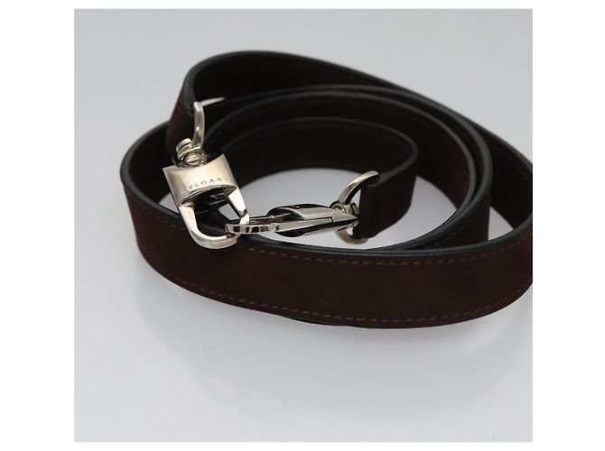 Bulgari Borsa a mano BVLGARI in suede 2 in 1 marrone argento autentica bs22466 - vista 23