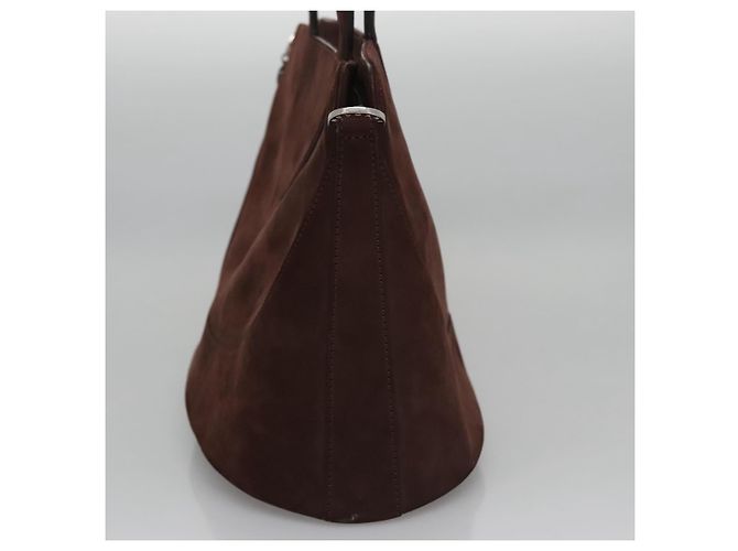 Bulgari Borsa a mano BVLGARI in suede 2 in 1 marrone argento autentica bs22466 - vista 3