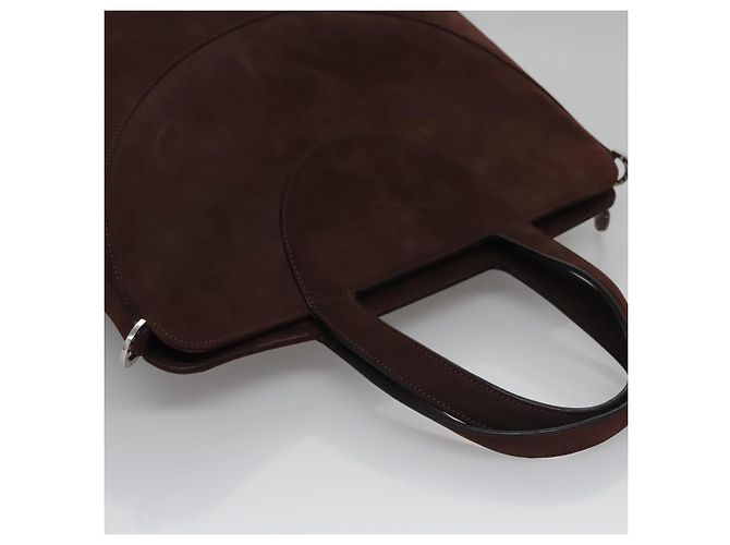 Bulgari Borsa a mano BVLGARI in suede 2 in 1 marrone argento autentica bs22466 - vista 6