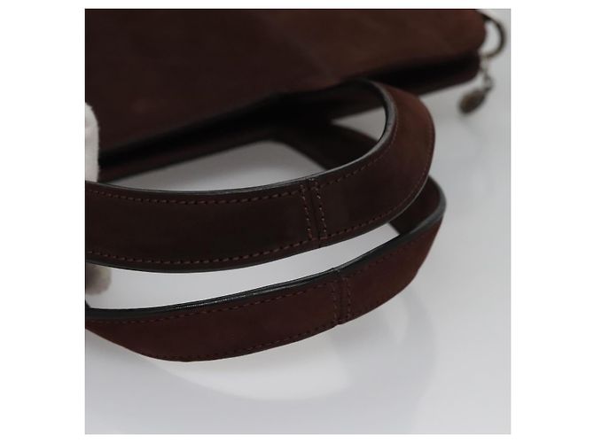 Bulgari Borsa a mano BVLGARI in suede 2 in 1 marrone argento autentica bs22466 - vista 7