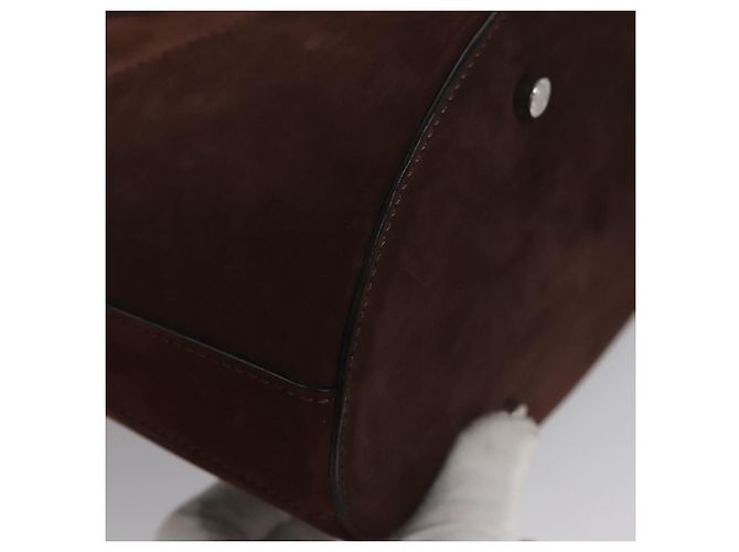 Bulgari Borsa a mano BVLGARI in suede 2 in 1 marrone argento autentica bs22466 - vista 8
