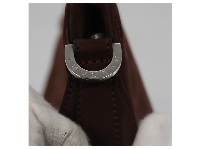 Bulgari Borsa a mano BVLGARI in suede 2 in 1 marrone argento autentica bs22466 - vista 9