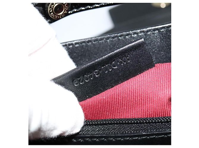 Bulgari Borsa a spalla BVLGARI Chandra Smalto Nero Auth bs22120 - vista 11