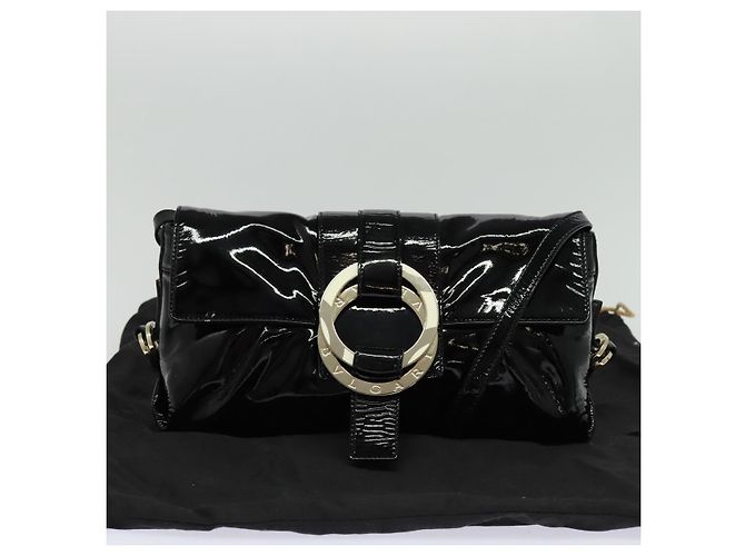 Bulgari Borsa a spalla BVLGARI Chandra Smalto Nero Auth bs22120 - vista 12