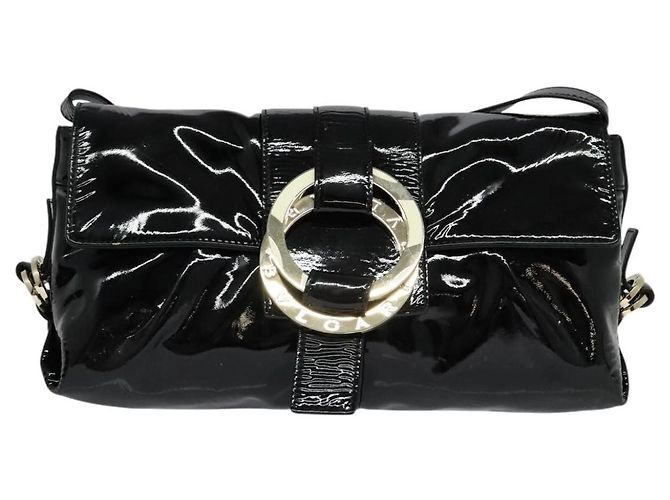 Bulgari Borsa a spalla BVLGARI Chandra Smalto Nero Auth bs22120 - vista 13