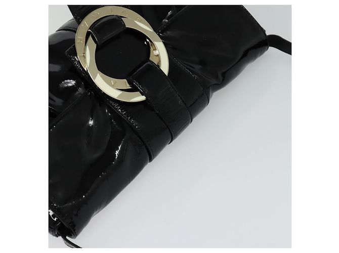 Bulgari Borsa a spalla BVLGARI Chandra Smalto Nero Auth bs22120 - vista 6