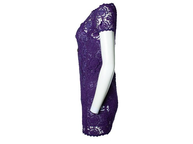 BluMarine, Lila Spitzenkleid mit Kristallen - Ansicht 2
