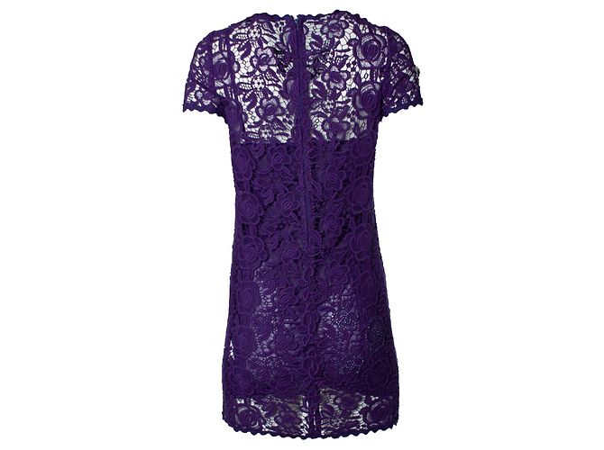 BluMarine, Lila Spitzenkleid mit Kristallen - Ansicht 3