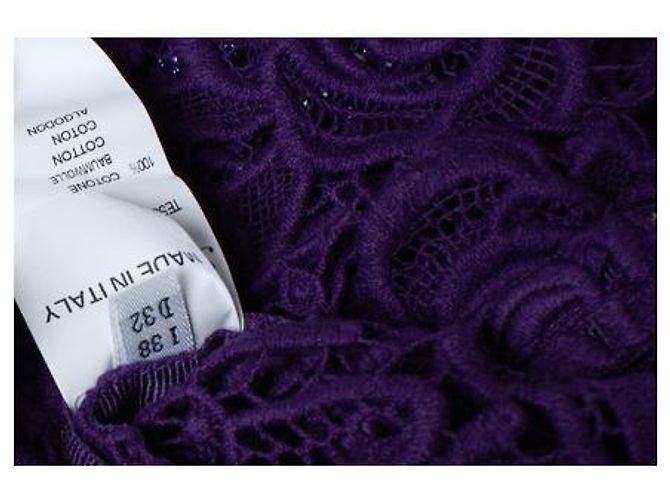 BluMarine, Lila Spitzenkleid mit Kristallen - Ansicht 8