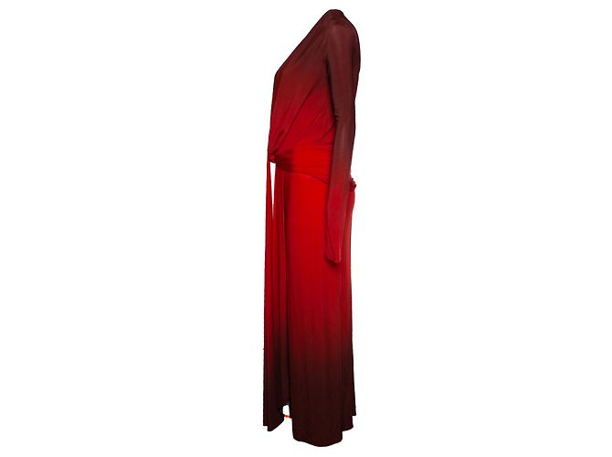 Autre Marque Johanna Ortiz, Rotes Midi-Kleid Dschungelmythos - Ansicht 2
