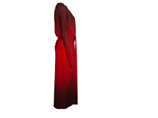 Autre Marque Johanna Ortiz, Rotes Midi-Kleid Dschungelmythos - Ansicht 4