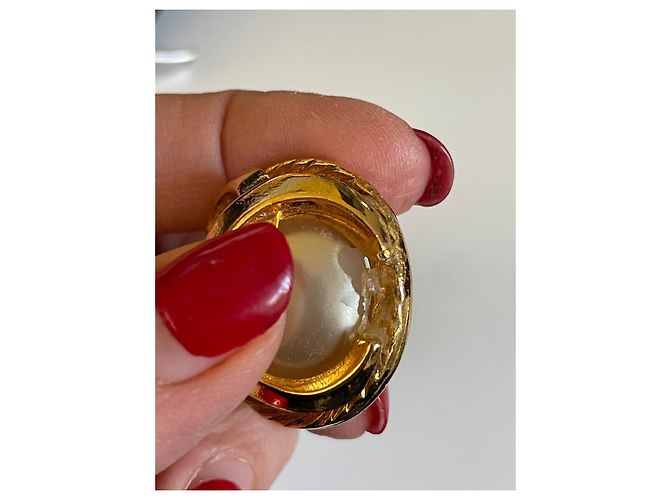 Chanel CC Logo Perlenohrringe Gold Gold hardware - Ansicht 2