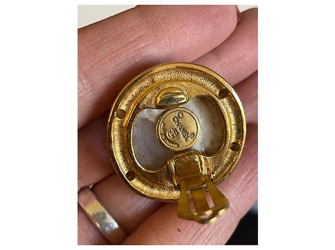 Chanel CC Logo Perlenohrringe Gold Gold hardware - Ansicht 4