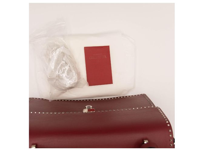 Valentino Garavani Borsa a spalla in pelle rossa con borchie Rosso - vista 10