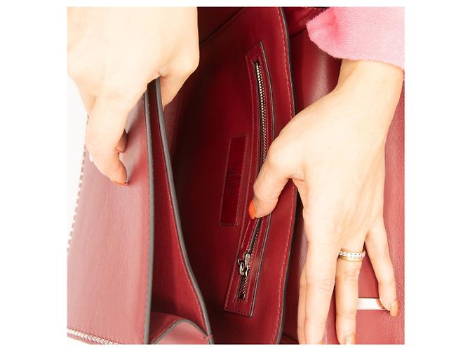 Valentino Garavani Borsa a spalla in pelle rossa con borchie Rosso - vista 12
