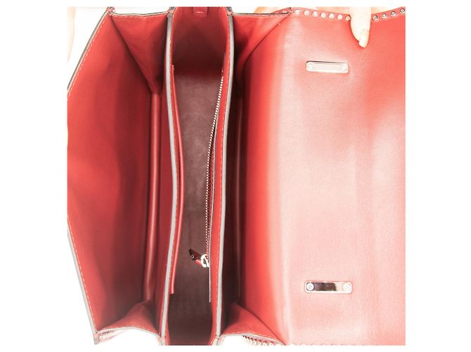 Valentino Garavani Borsa a spalla in pelle rossa con borchie Rosso - vista 13