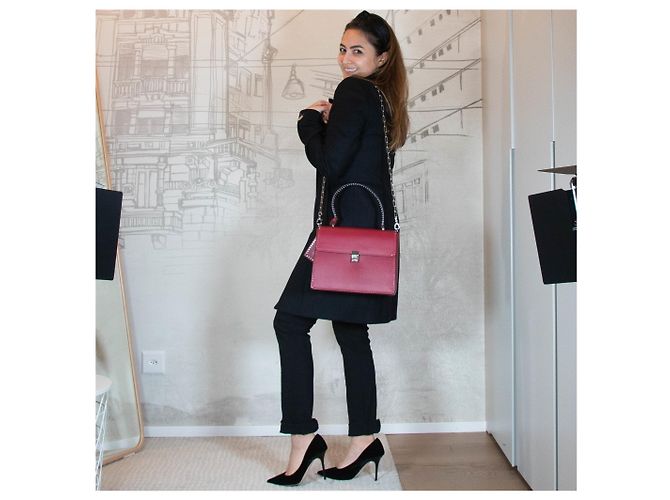 Valentino Garavani Borsa a spalla in pelle rossa con borchie Rosso - vista 2