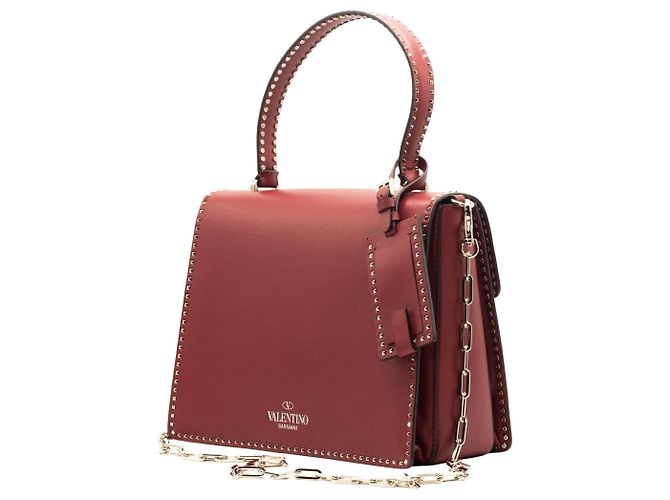 Valentino Garavani Borsa a spalla in pelle rossa con borchie Rosso - vista 3