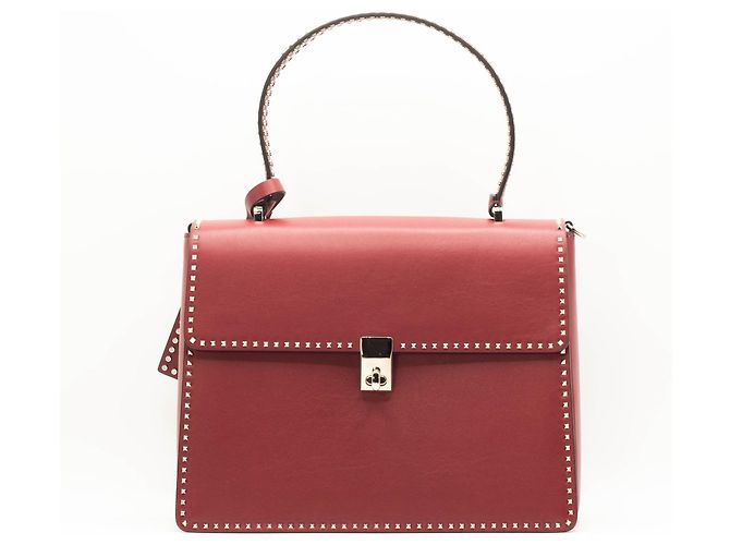 Valentino Garavani Borsa a spalla in pelle rossa con borchie Rosso - vista 4