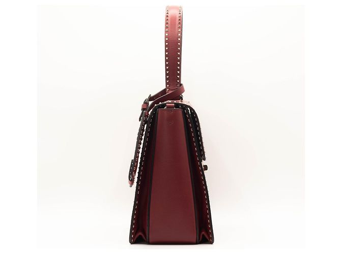 Valentino Garavani Borsa a spalla in pelle rossa con borchie Rosso - vista 8