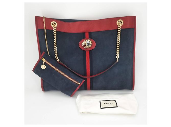 Gucci Maxi Rajah Tote Azul y Rojo - vista 2